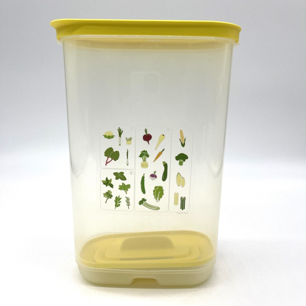 Tupperware Fridgesmart Large Container Yellow 3.2L Vegetable Storage Minimalist